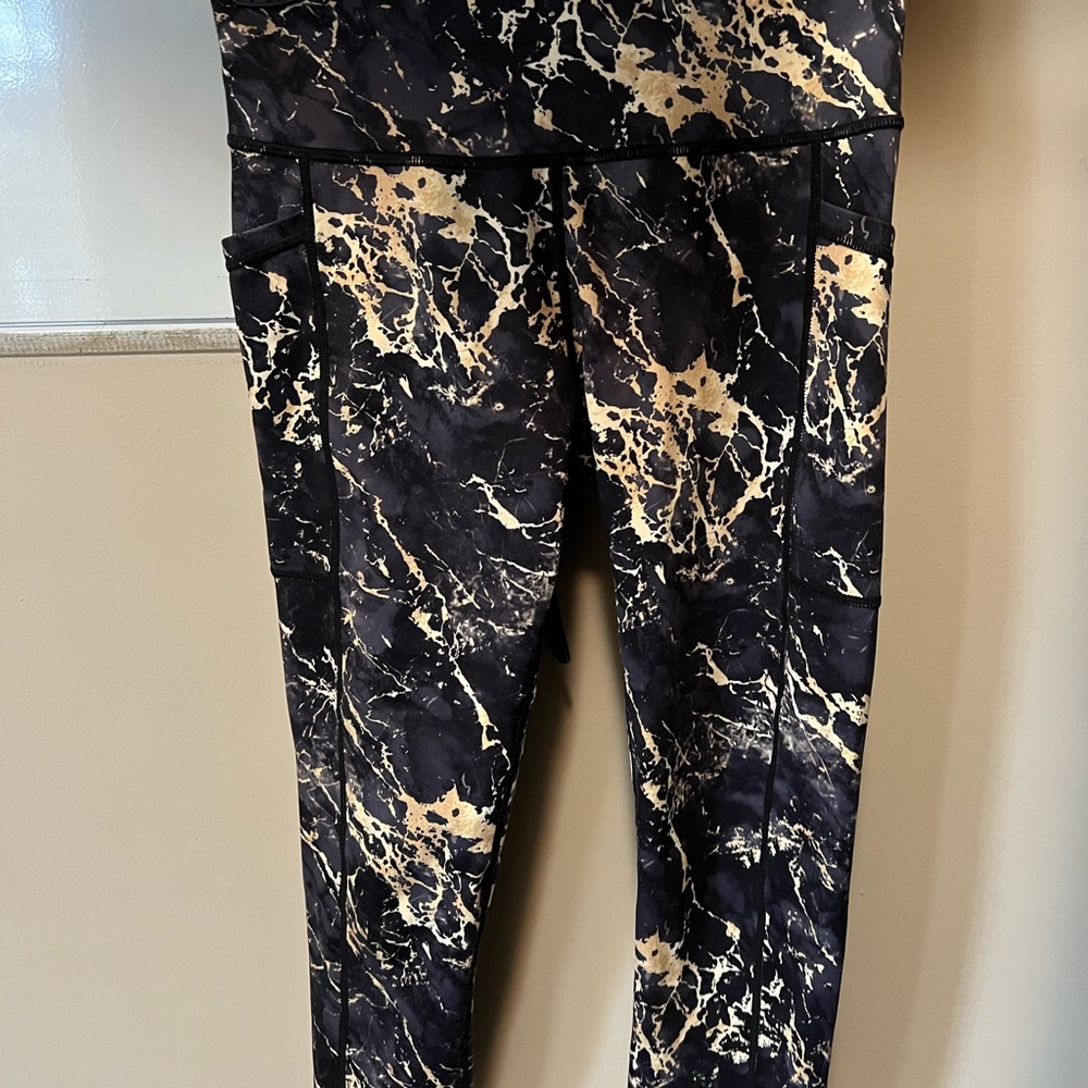 Constantly Varied Gear Black and Cream Patterned Leggings